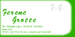 ferenc grotte business card